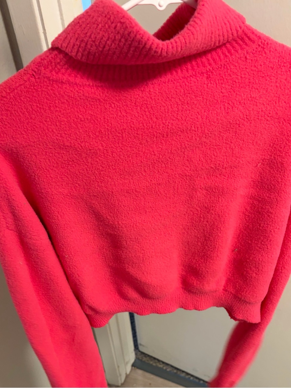FLAWED Zara Pink Turtleneck Cropped Sweater Size M - Picture 6 of 9